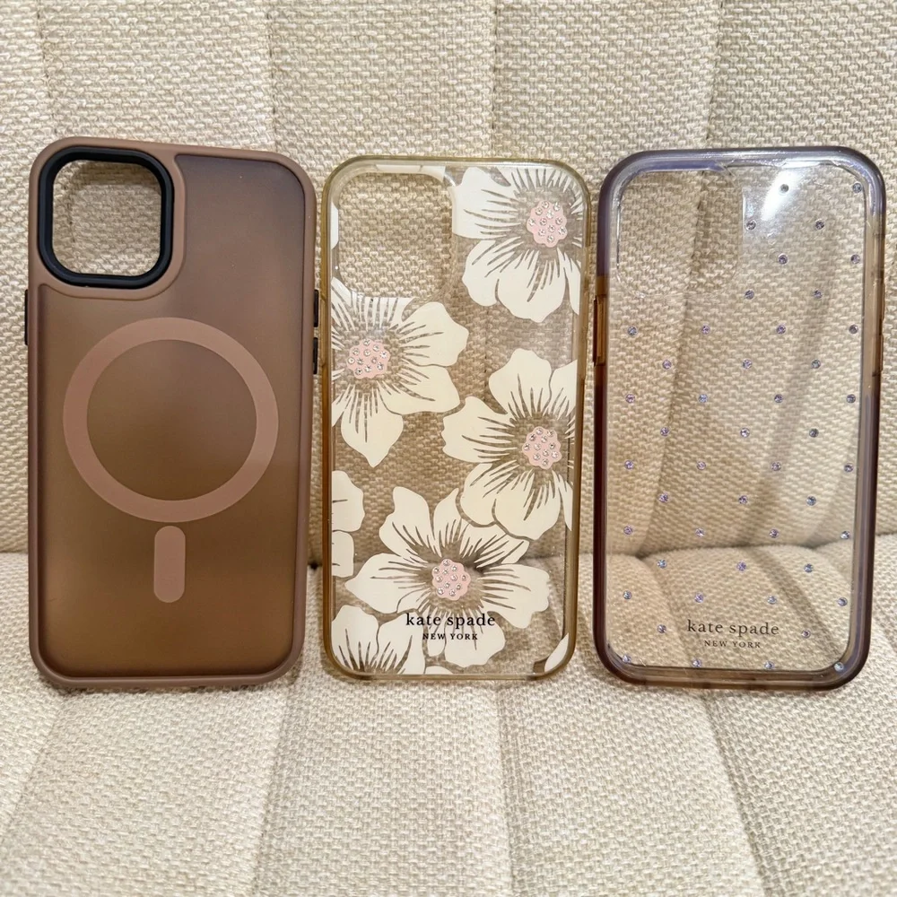 kate spade Floral and Clear iPhone 12 Pro Cases - Brown and Purple